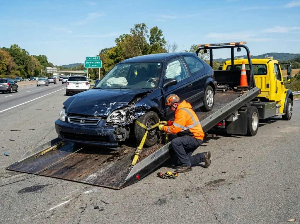 Damaged Vehicle Towing
