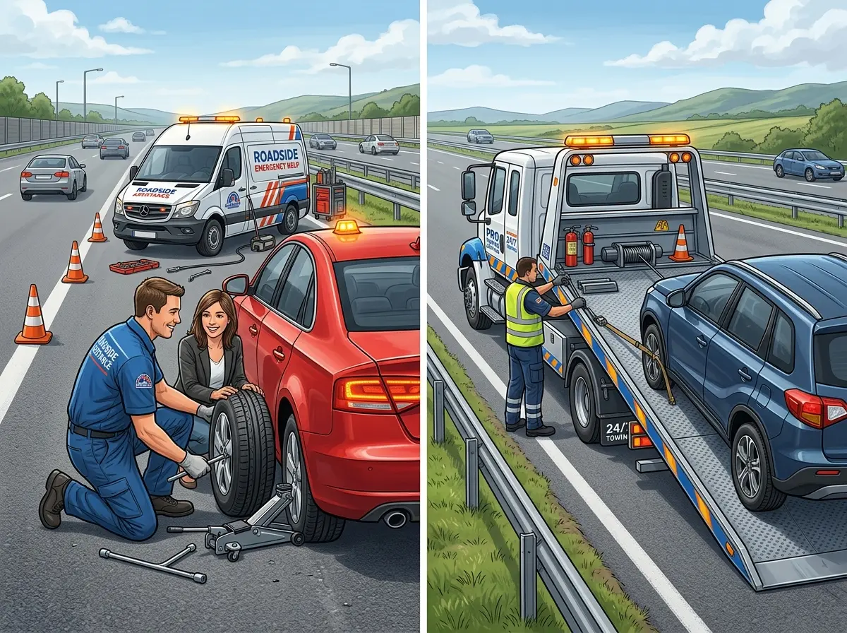 The Difference Between Roadside Assistance and Towing