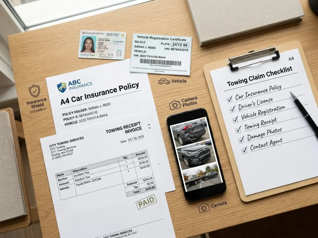 Documents Needed for a Towing Insurance Claim