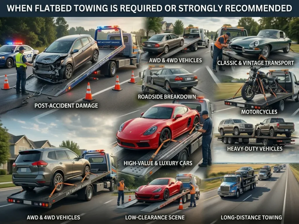 When Is Flatbed Towing Required or Strongly Recommended